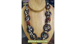 Beaded coloring wrap Wooden Fashion Necklaces